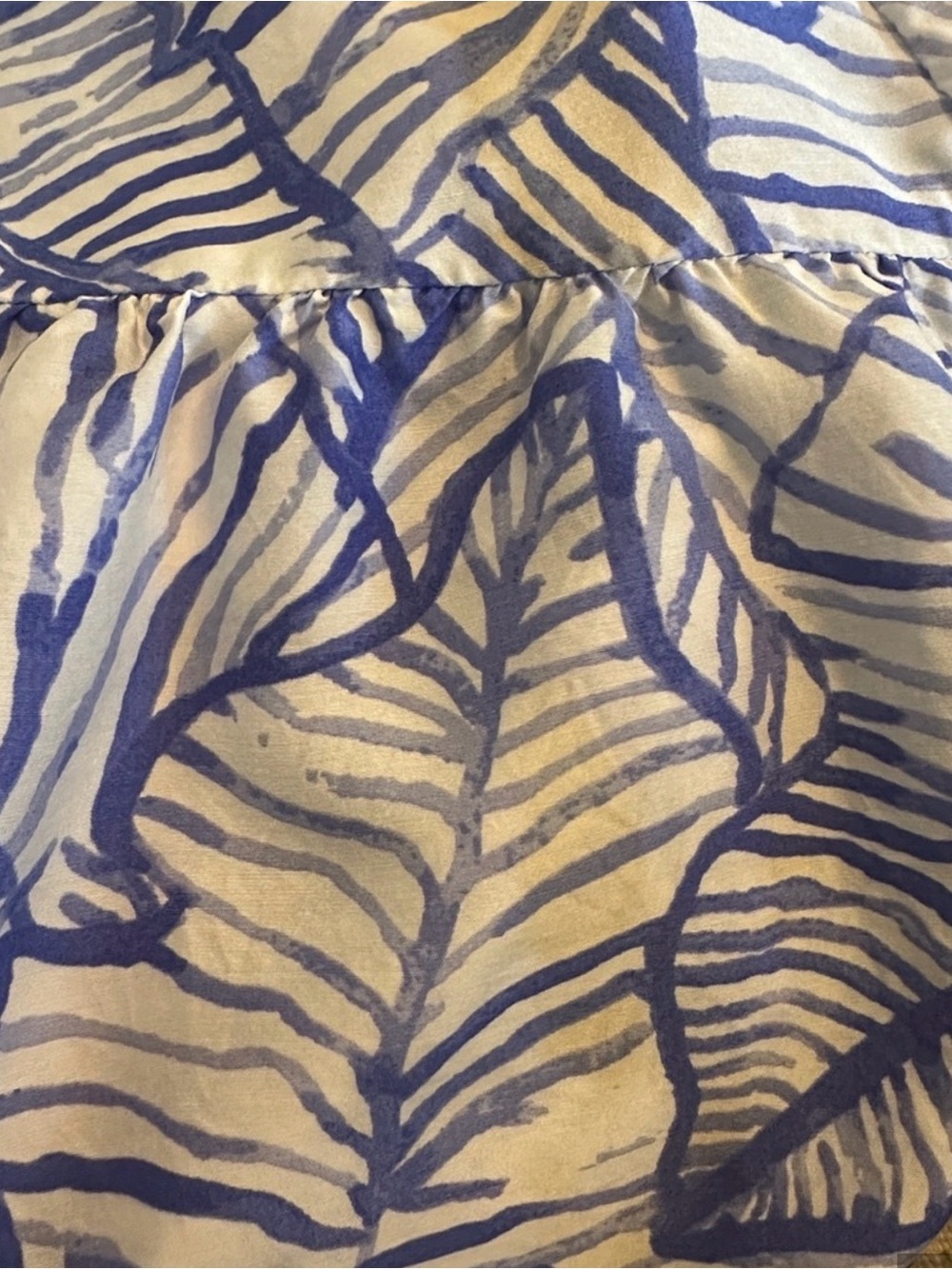 Off-Shoulder Blue Leaf Print Maxi Dress size 10 - Picture 2 of 11